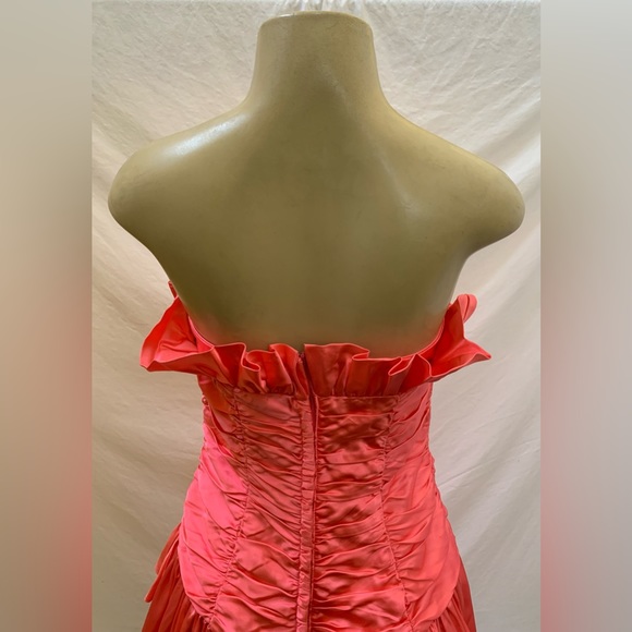 VTG LA Glo Size 11/12 Pink Strapless Glam Dress With Bow - Picture 7 of 10